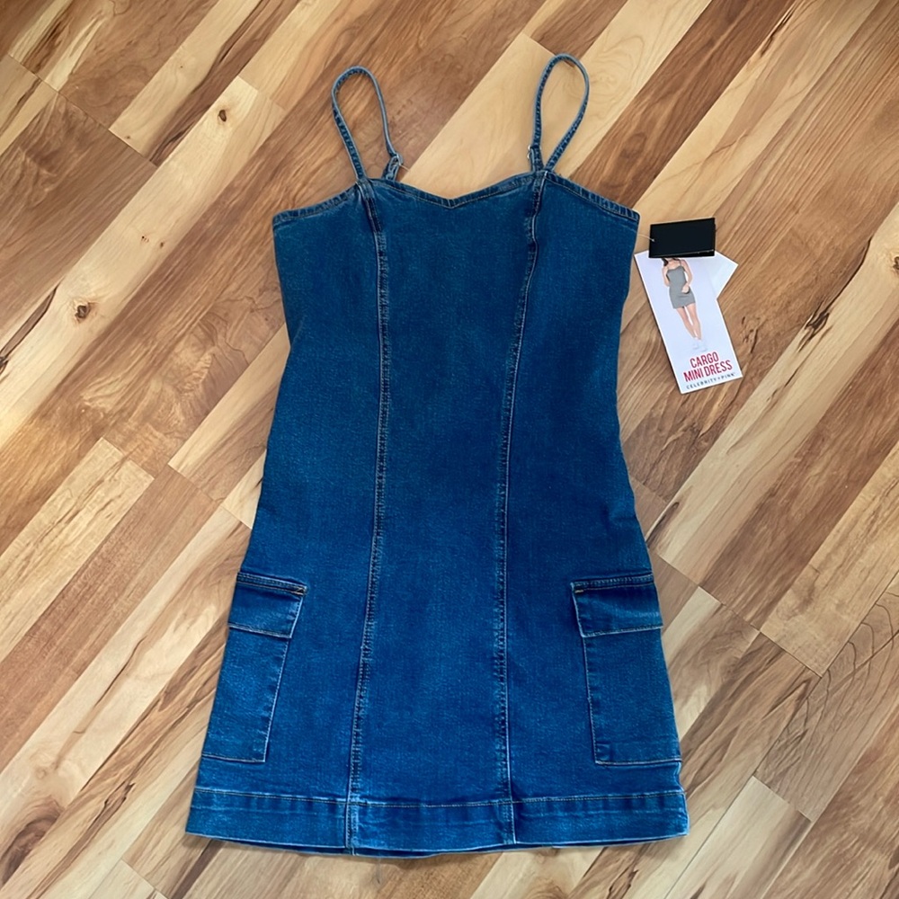 Celebrity Pink Blue Denim Mini Dress